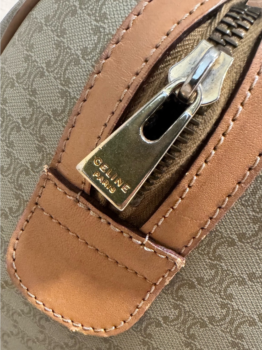 Vintage Authentic Celine Macadam Boston Bag — Monogram Canvas with Leather Trim - Picture 4 of 14